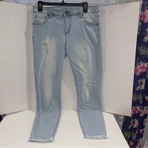 KUT from the Kloth Connie Ankle Skinny Blue Jeans Womens 10 Distressed